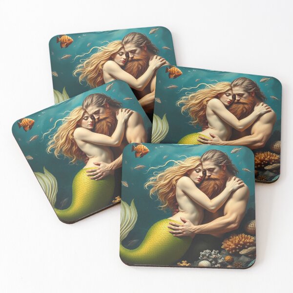 Item preview, Mermaid and Man Embrace Underwater designed and sold by cuprum.
