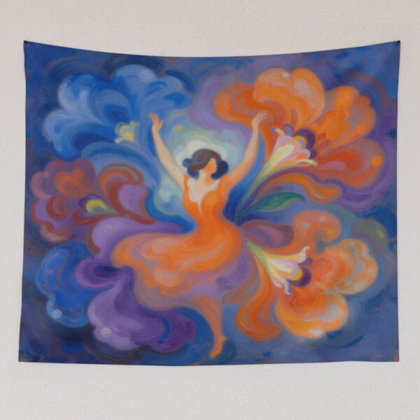 Item preview, A wild dance of colors – Georgia O’Keeffe inspired Abstract Dance Art designed and sold by FotoworldEdel.