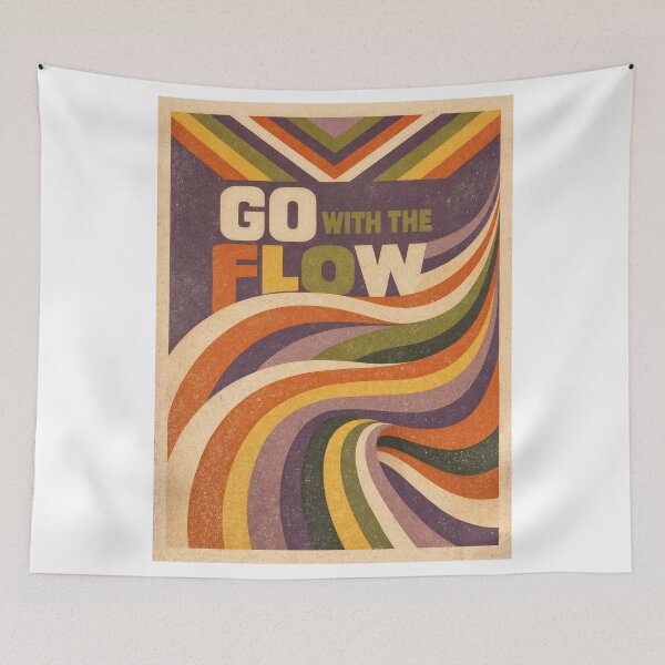 Item preview, Go With the Flow – Retro Wave Poster Art designed and sold by ForeverPrintsOK.