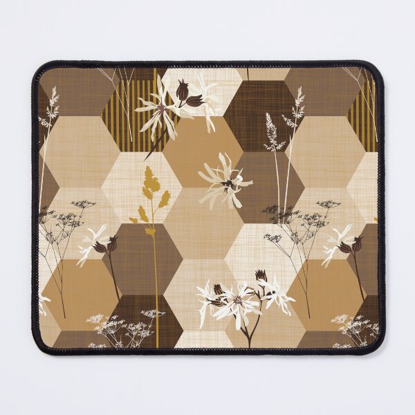Item preview, ragged robin wildflower hexagons brown-beige designed and sold by kobyakov.
