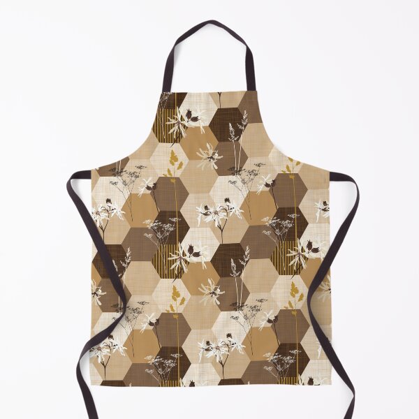 Item preview, ragged robin wildflower hexagons brown-beige designed and sold by kobyakov.