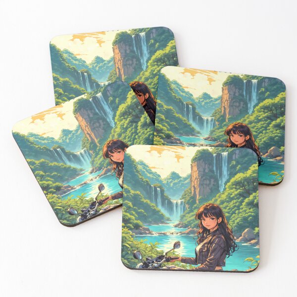 Item preview, The Jungle Rider - Retro Anime Girl and Motorcycle in Luang Prabang designed and sold by JacksoonLester.