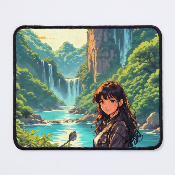 Item preview, The Jungle Rider - Retro Anime Girl and Motorcycle in Luang Prabang designed and sold by JacksoonLester.