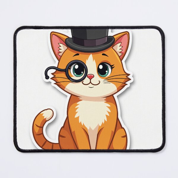 Item preview, Gentleman Cat - Cute Orange Tabby with Top Hat and Monocle designed and sold by PixelForge DesignsGV.
