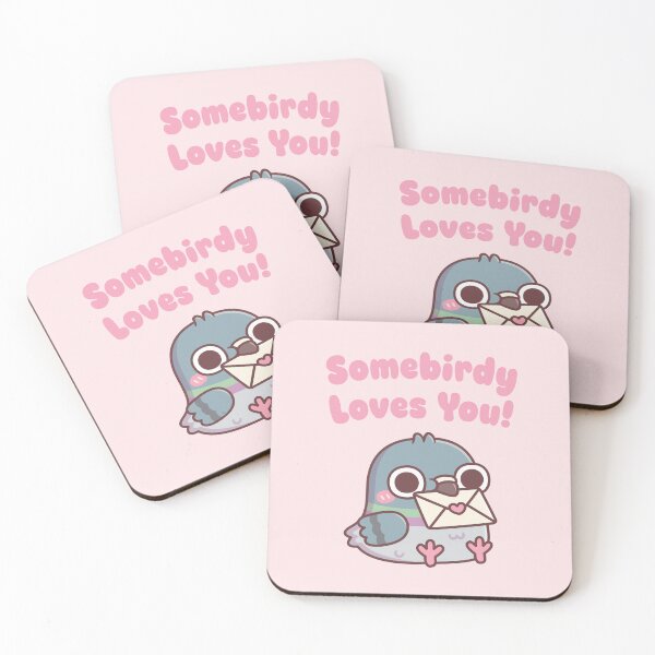 Item preview, Cute Pigeon Somebirdy Loves You Pun designed and sold by rustydoodle.