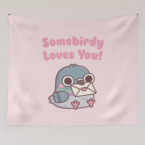 Item preview, Cute Pigeon Somebirdy Loves You Pun designed and sold by rustydoodle.