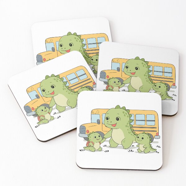 Item preview, Cute Dino Family Going to School Bus Kids Cartoon Dinosaur Illustration designed and sold by MeeraArts&Crafts.
