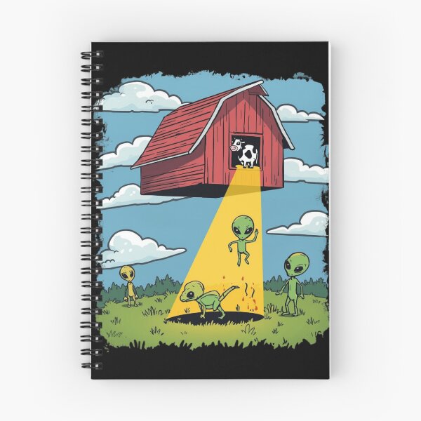 Item preview, Funny Alien Abduction Barn Sticker UFO Farmcore Space Meme Design designed and sold by LintonGriffin.