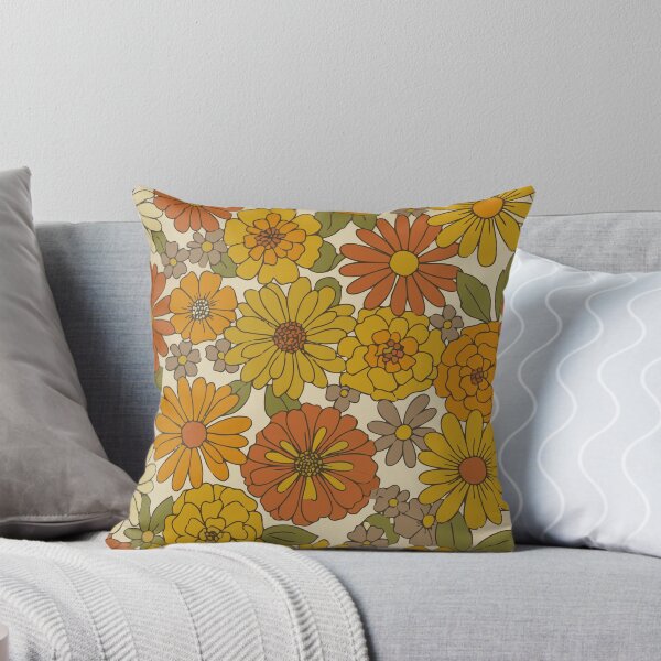 Item preview, Retro 70s Floral Sunshine - Vintage Boho Flower Power Pattern designed and sold by Far Out Goods.