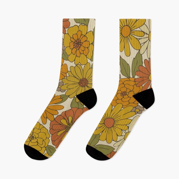 Item preview, Retro 70s Floral Sunshine - Vintage Boho Flower Power Pattern designed and sold by Far Out Goods.