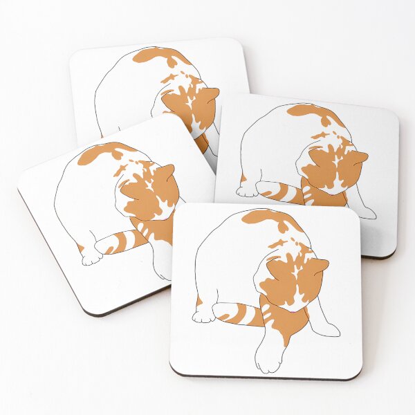 Item preview, Funny Fat Ginger Cat Grooming Yoga Pose designed and sold by CATTYHOLA.