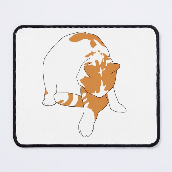 Item preview, Funny Fat Ginger Cat Grooming Yoga Pose designed and sold by CATTYHOLA.