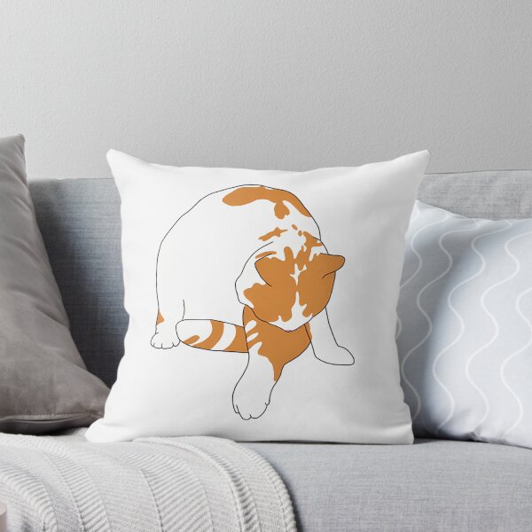 Item preview, Funny Fat Ginger Cat Grooming Yoga Pose designed and sold by CATTYHOLA.