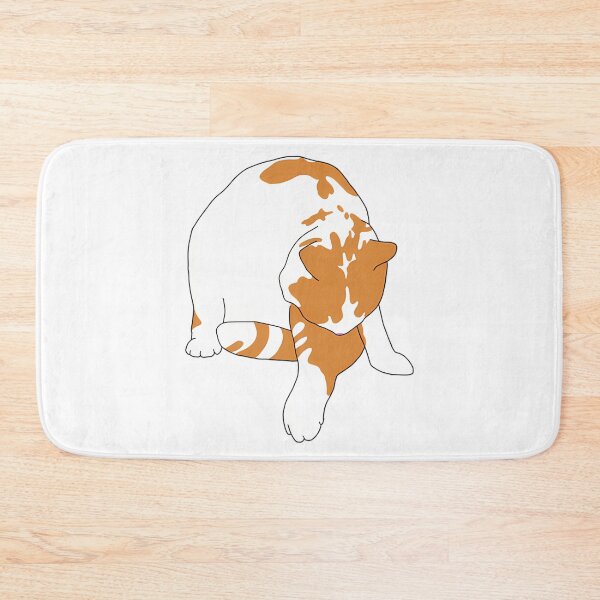 Item preview, Funny Fat Ginger Cat Grooming Yoga Pose designed and sold by CATTYHOLA.