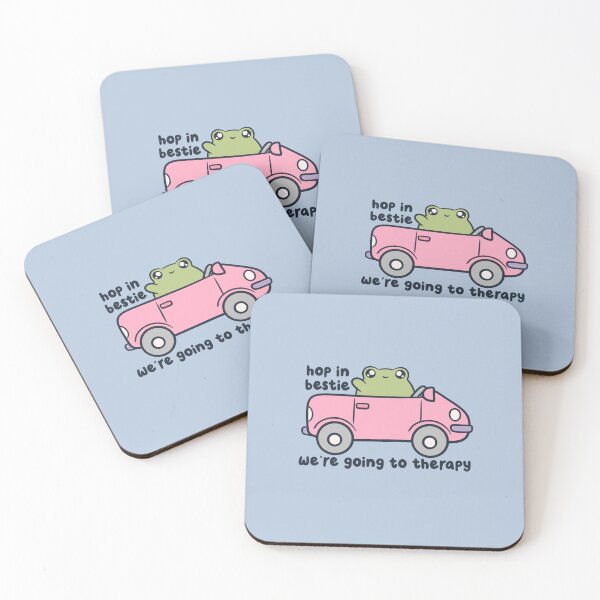 Item preview, Hop in bestie we're going to therapy frog in car designed and sold by kaybowzie.