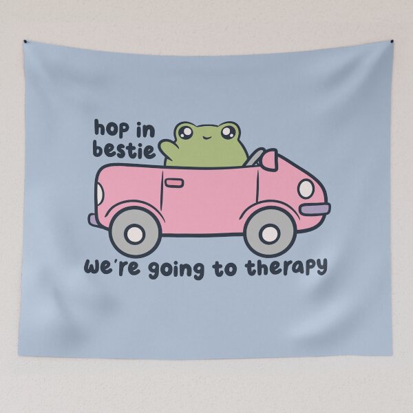 Item preview, Hop in bestie we're going to therapy frog in car designed and sold by kaybowzie.