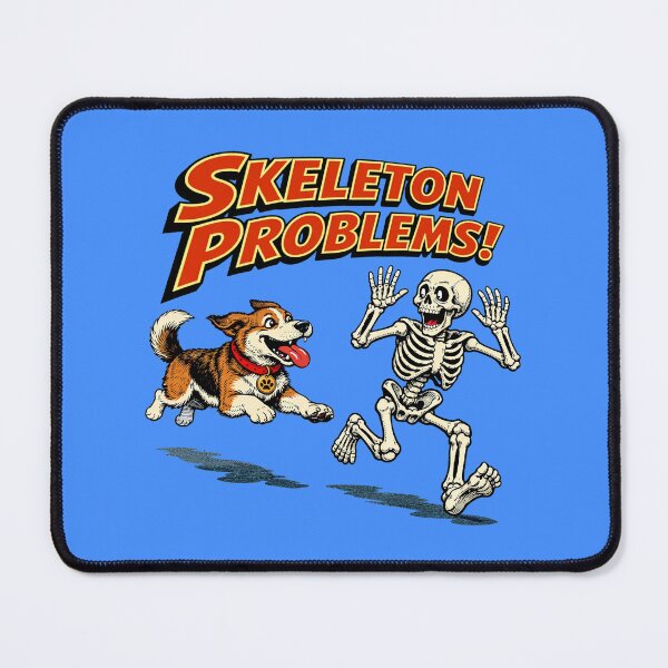 Item preview, Skeleton Problems – Fun Retro Cartoon with Dog & Skeleton designed and sold by The Devil's Bargain.