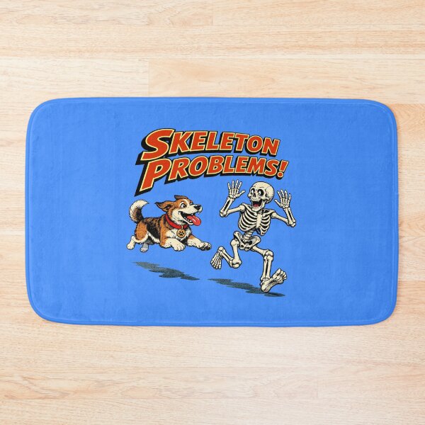 Item preview, Skeleton Problems – Fun Retro Cartoon with Dog & Skeleton designed and sold by The Devil's Bargain.
