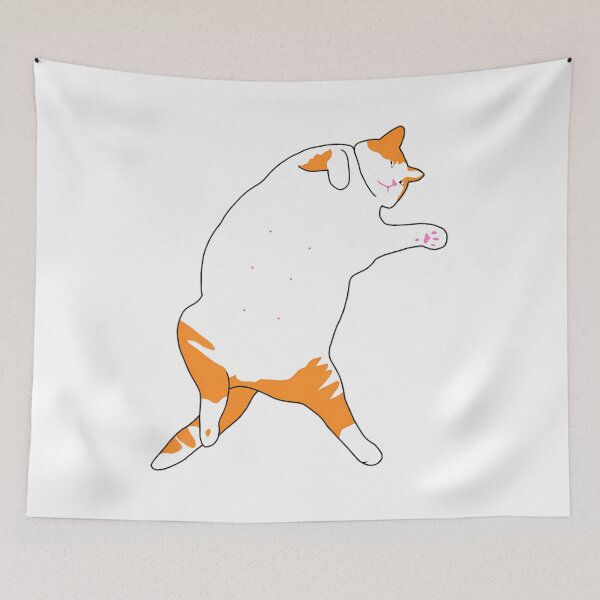Item preview, Lazy Chonky Orange Cat Sleeping Belly Up designed and sold by CATTYHOLA.
