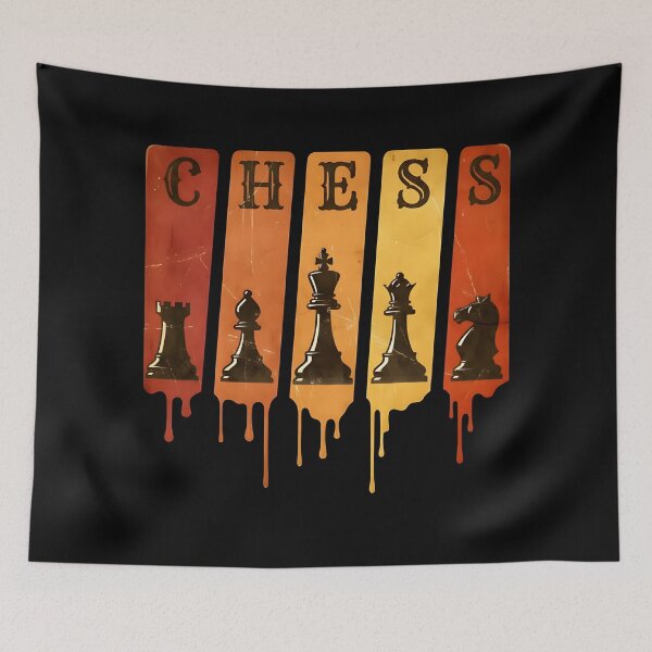 Item preview, Vintage Melting Chess Pieces - Retro Sunset Silhouette designed and sold by ifundesign.