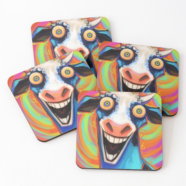 Item preview, Whimsical smiling cow with bubble eyes and big teeth designed and sold by 516 Studio.