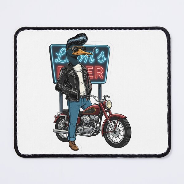 Item preview, Retro Biker Loon Bird - Vintage Motorcycle Rider Sticker Art designed and sold by Fatomfatom.