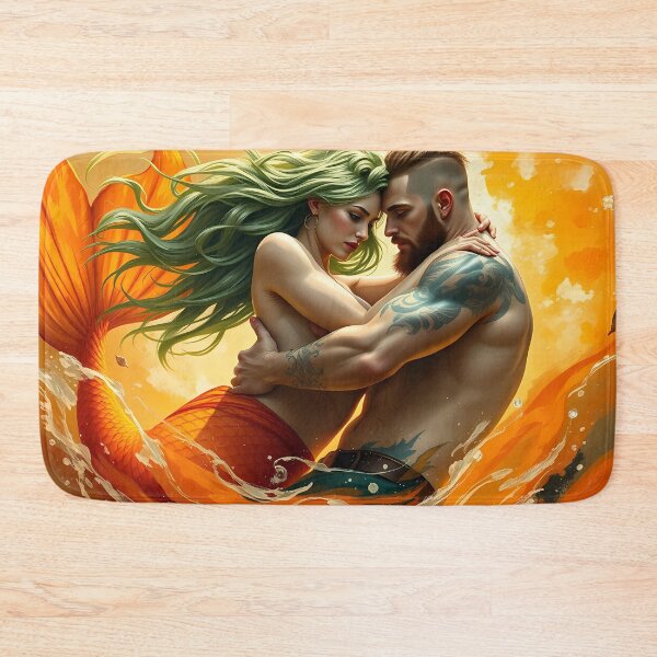 Item preview, Mermaid and Bearded Man Embrace designed and sold by cuprum.