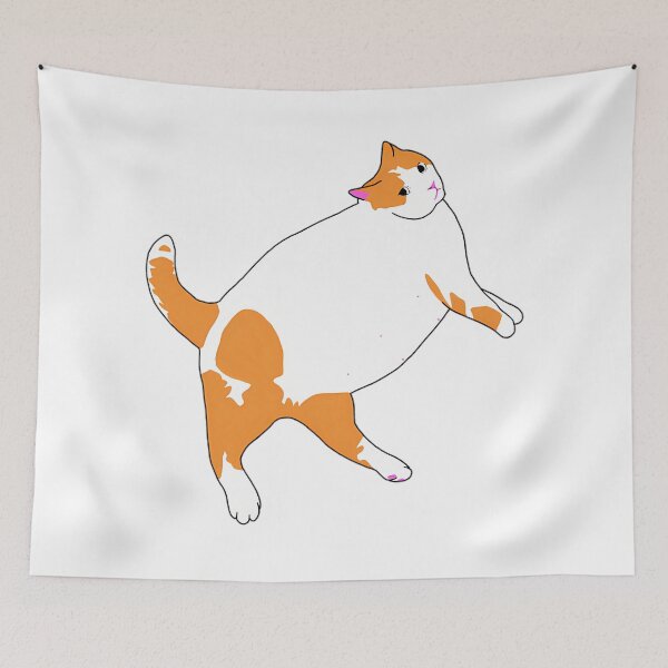 Item preview, Relaxed Fat Cat Nap Time Stretching Art designed and sold by CATTYHOLA.