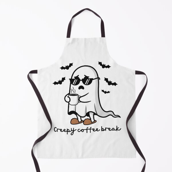Item preview, Cool Ghost Drinking Coffee – Cozy Spooky Morning Illustration designed and sold by Panda Creative Studio.