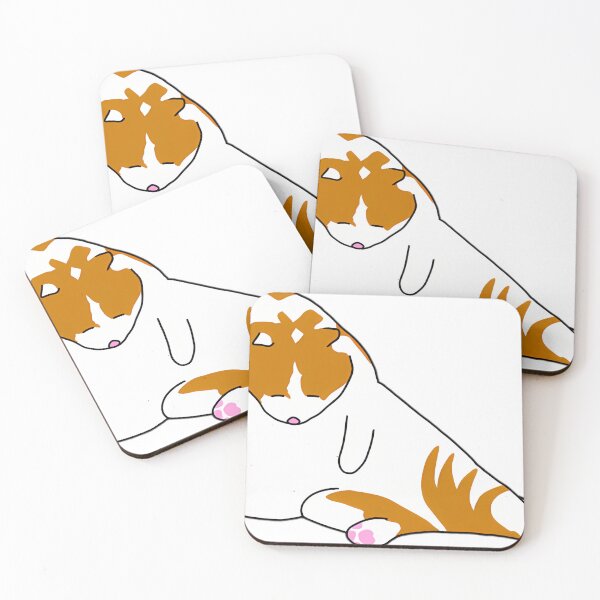Item preview, Cute Orange Cat Licking Leg Awkward Pose designed and sold by CATTYHOLA.