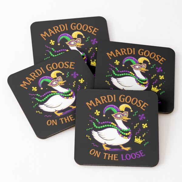 Item preview, Mardi Goose On The Loose – Funny Mardi Gras Goose T-Shirt Design | Carnival Party Tee designed and sold by Teetreasure2.