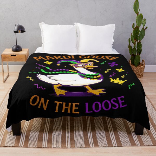 Item preview, Mardi Goose On The Loose – Funny Mardi Gras Goose T-Shirt Design | Carnival Party Tee designed and sold by Teetreasure2.