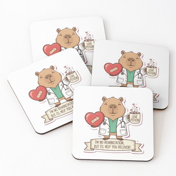 Item preview, Kawaii Capybara Doctor - I'll Help You Recover Funny Medical Sticker designed and sold by Medoodles.