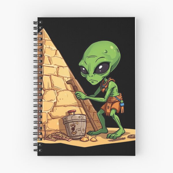 Item preview, Funny Alien Pyramid Builder Sticker Ancient Egypt UFO Conspiracy Meme designed and sold by LintonGriffin.