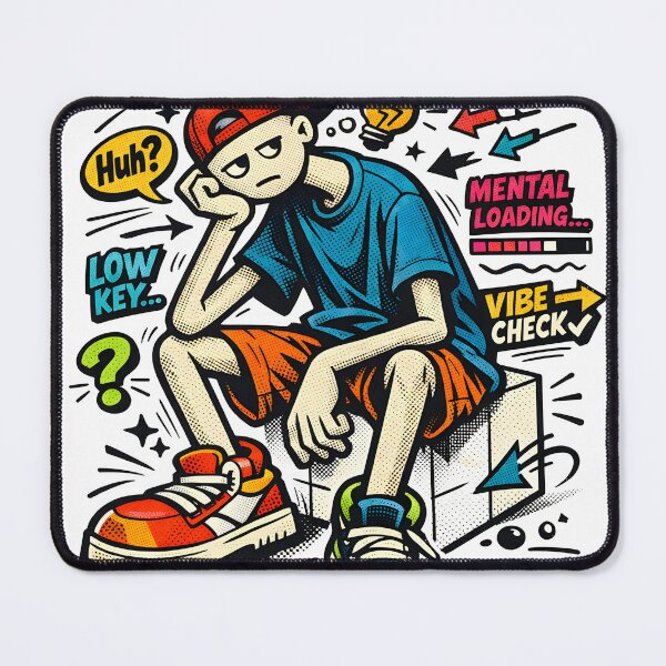 Item preview, Makes Sense Later Aesthetic Gen-Z Overthinking Doodle - The Crooked Thinker Relatable Mental Loading Streetwear Graphic by Vivaan Studio designed and sold by Vivaan Studio.