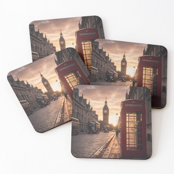 Item preview, Red Phone Booth at London Sunset designed and sold by JuViRo.
