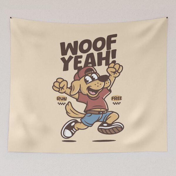 Item preview, Woof Yeah! Funny Running Dog Cartoon – Motivational Sport Design designed and sold by adipra.