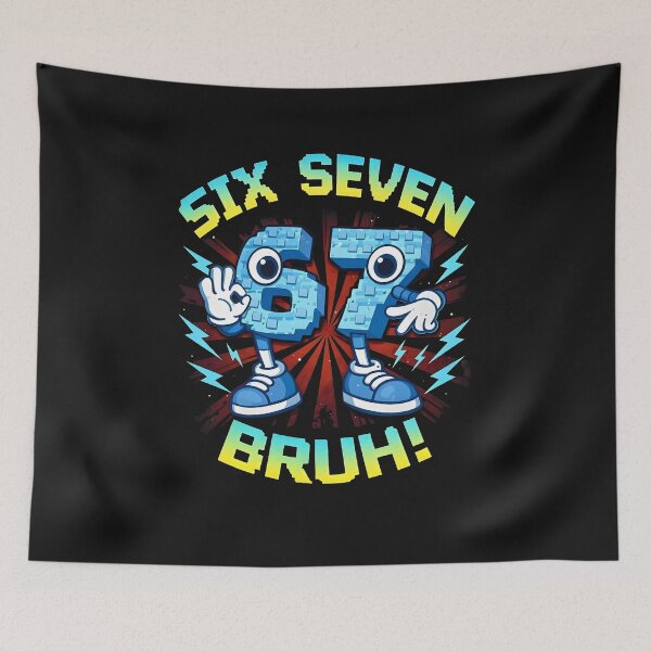 Item preview, Six Seven Bruh OK Hand Sign Circle Game Italian Brainrot Meme Pixel Gamer Meme Birthday Boys Gift For Boy Kids designed and sold by ArmyAbodo.
