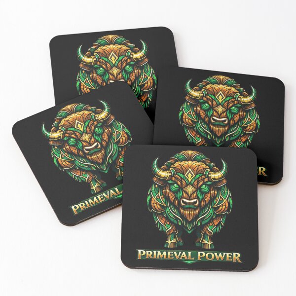 Item preview, Bison Primeval Power - Symbol of Strength - Geometric Wild Nature Design designed and sold by LSphere Art.