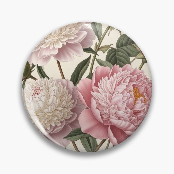 Item preview, Vintage botanical peony & rose bloom wall art designed and sold by RBCTk.