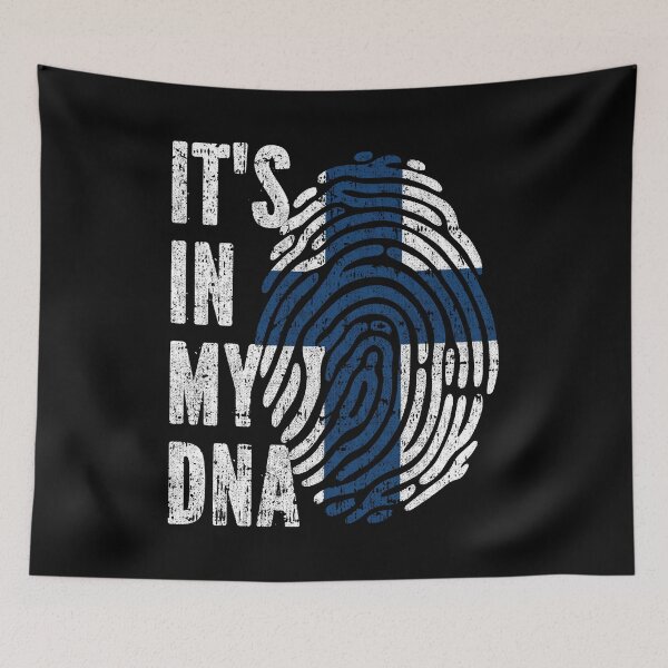 Item preview, IT'S IN MY DNA Finland Flag Roots designed and sold by CosmoKitsch.