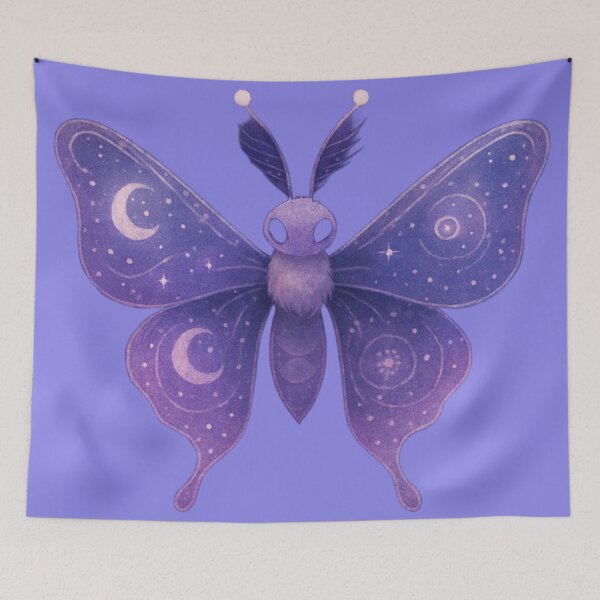 Item preview, purple moon moth designed and sold by Ecosetereos.