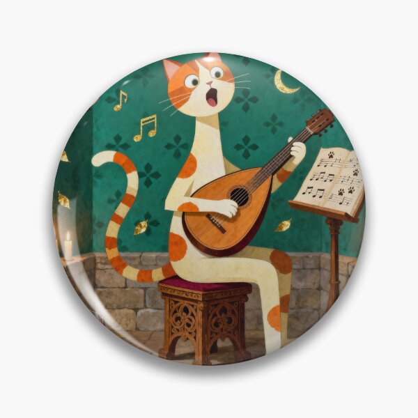 Artikelvorschau, Mittelalterlicher Katzenmusiker – Lustige Handschriftenkunst entworfen und verkauft von PictorialWhimsy.