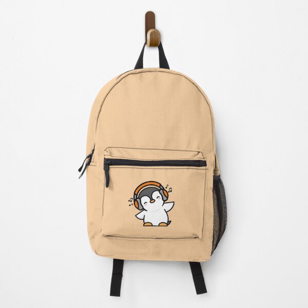 Item preview, Penguin Listening to Music - ORANGE designed and sold by missnisa.