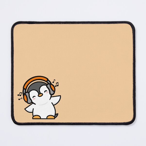Item preview, Penguin Listening to Music - ORANGE designed and sold by missnisa.