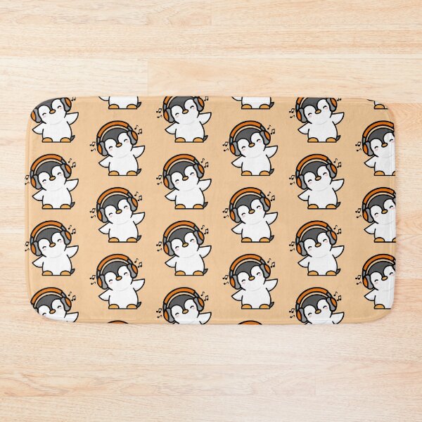 Item preview, Penguin Listening to Music - ORANGE designed and sold by missnisa.