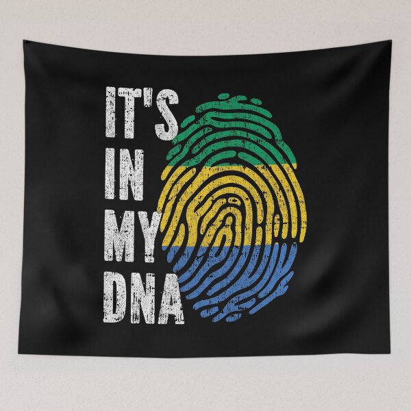 Item preview, IT'S IN MY DNA Gabon Flag Roots designed and sold by CosmoKitsch.
