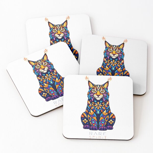 Item preview, Lynx Mosaic Art - Rare Spirit - Geometric Wild Cat Stained Glass Design designed and sold by LSphere Art.