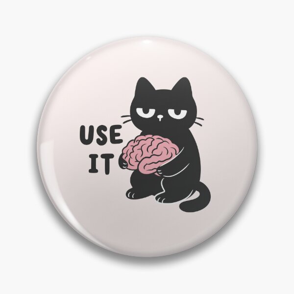 Item preview, use your brain annoyed black cat designed and sold by kaybowzie.