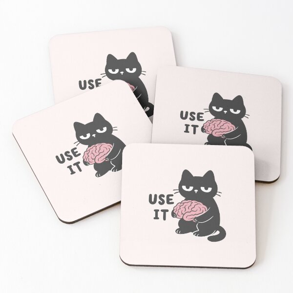 Item preview, use your brain annoyed black cat designed and sold by kaybowzie.